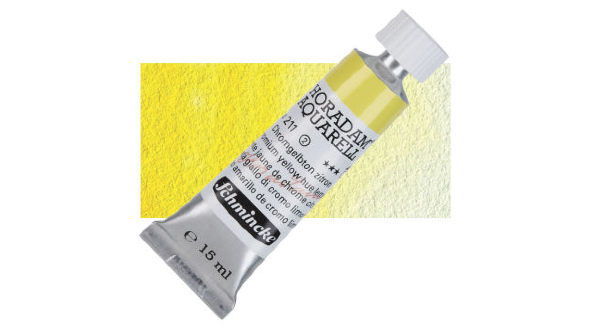 Watercolour paint Schmincke Horadam Aquarell chromium yellow hue lemon 15 ml. 211