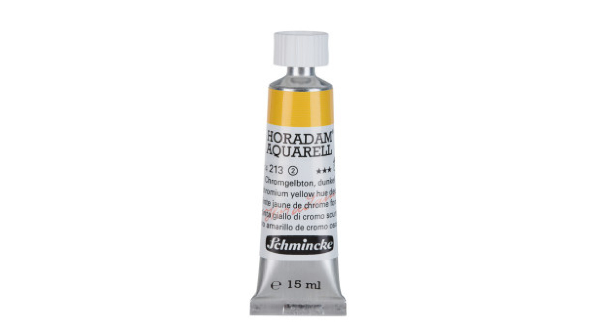 Watercolour paint Schmincke Horadam Aquarell chromium yellow hue deep 15 ml. 213