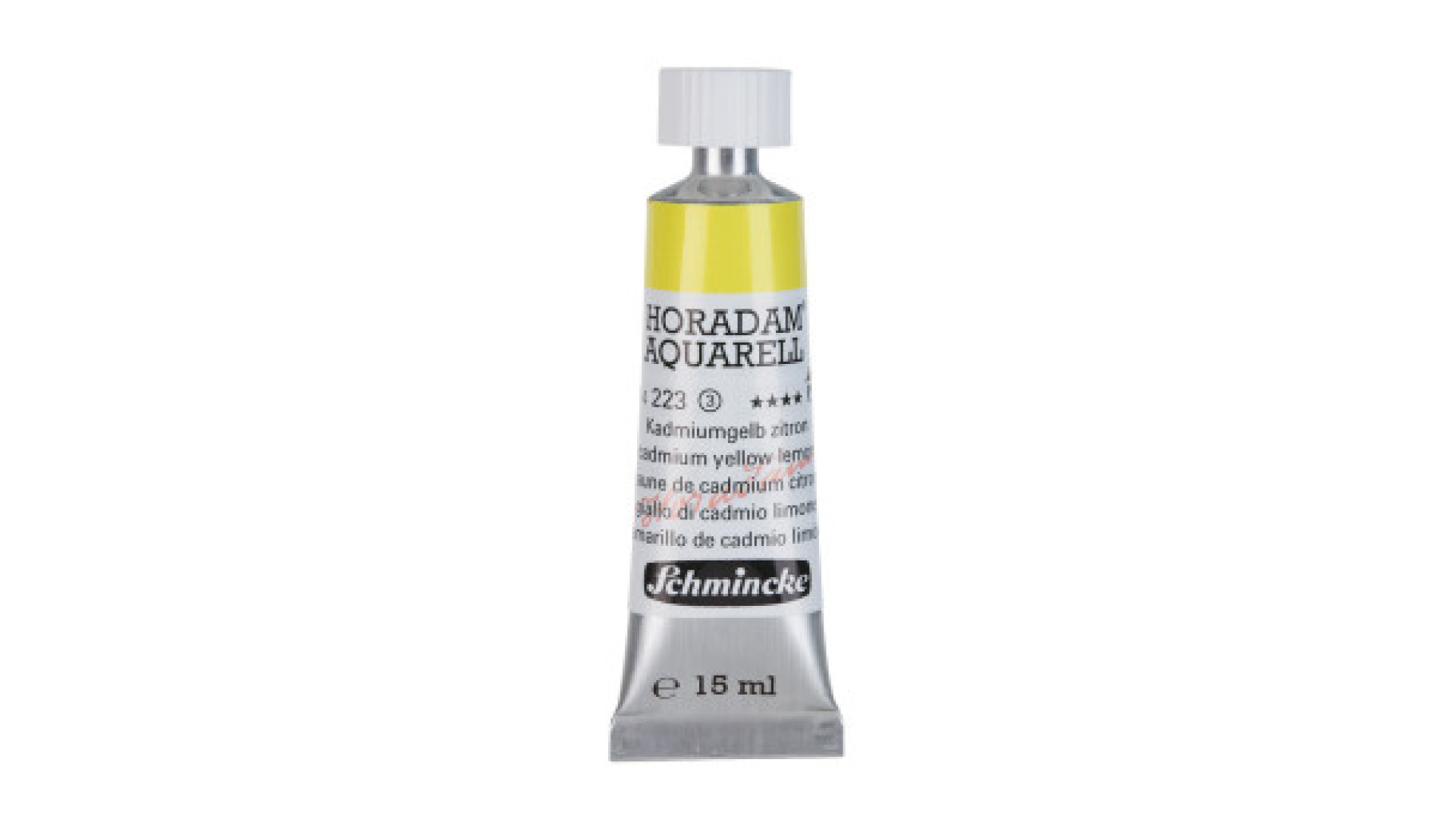 Watercolour paint Schmincke Horadam Aquarell cadmium yellow lemon 15 ml. 223