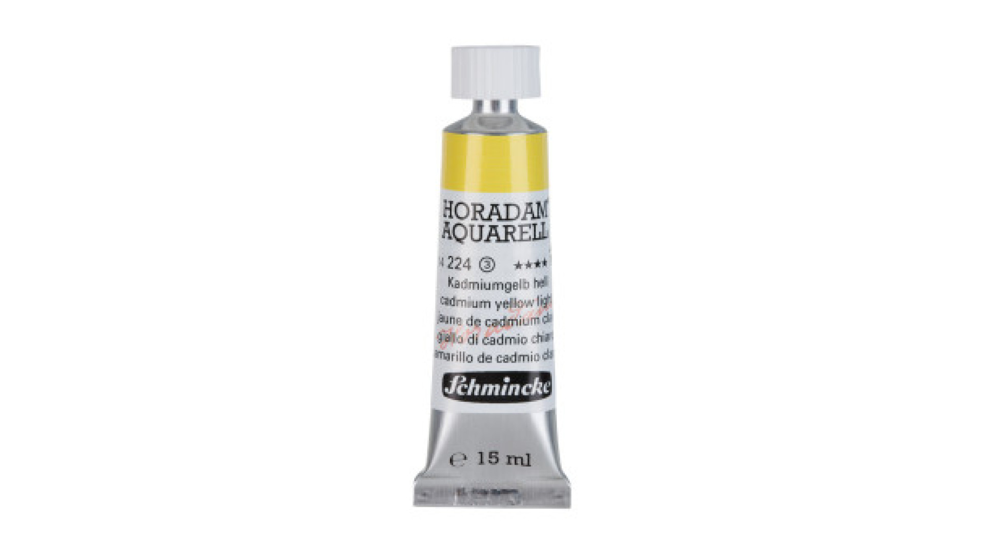 Watercolour paint Schmincke Horadam Aquarell cadmium yellow light 15 ml. 224