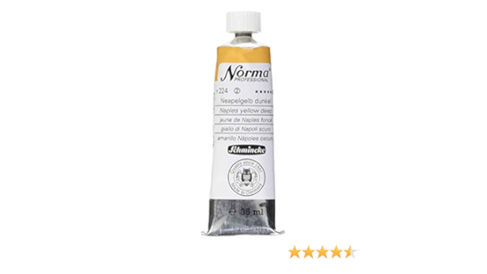 Farba olejna Schmincke Norma Professional w kolorze głębokiego żółtego neapolitańskiego. 35 ml. 224