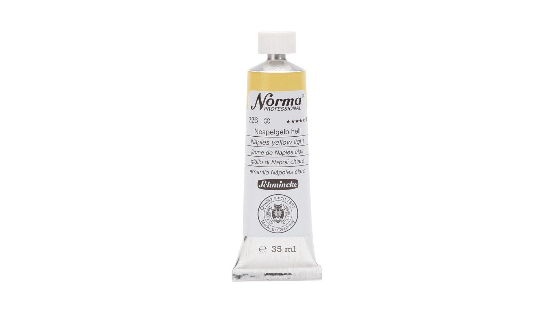Farba olejna Schmincke Norma Professional odcień jasnożółty neapolitański. 35 ml. 226