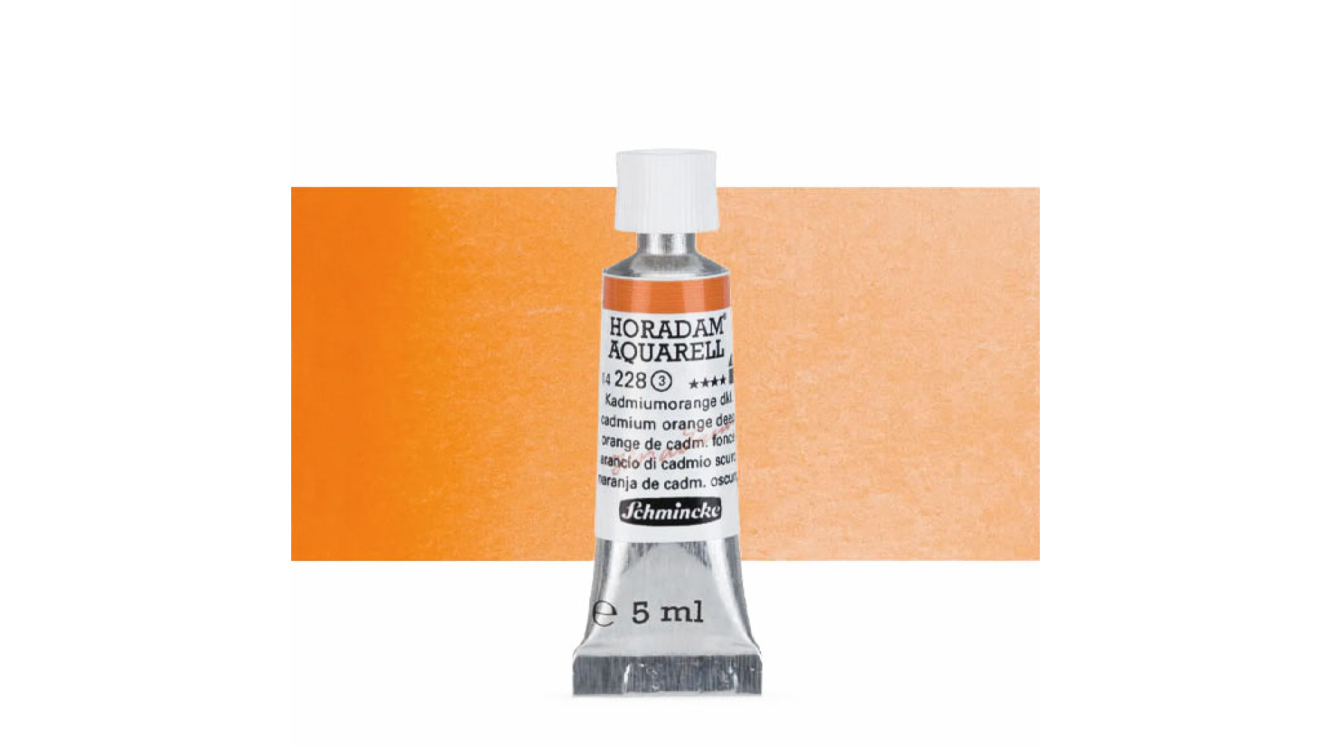 Watercolour paint Schmincke Horadam Aquarell cadmium orange deep 5 ml. 228