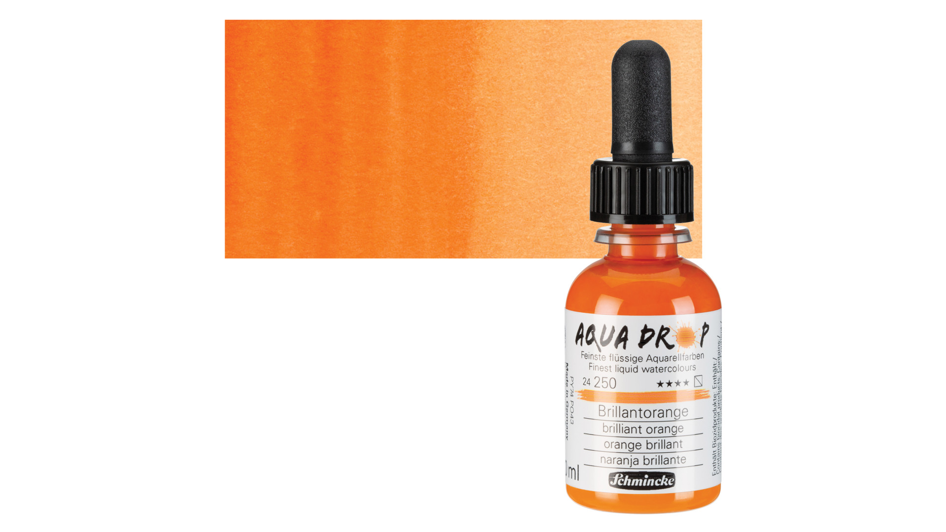 Watercolour paint Schmincke Aqua drop brilliant orange 30 ml. 250