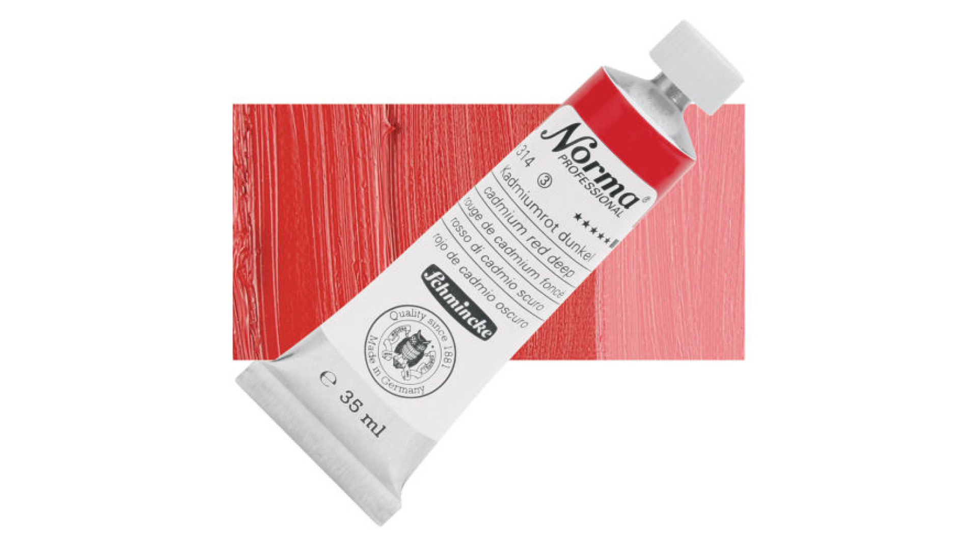 Farba olejna Schmincke Norma Professional kadm czerwony ciemny odcień. 35 ml. 314