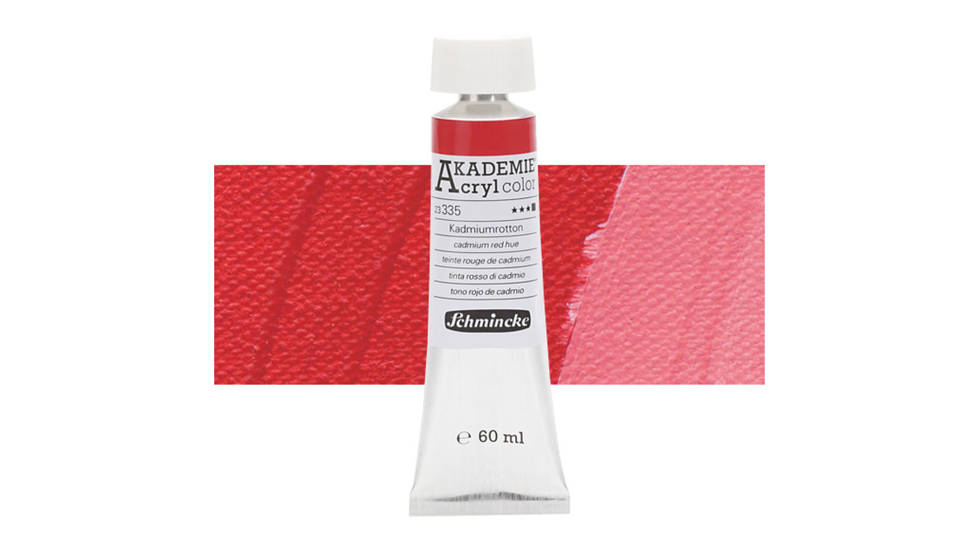 Farba akrylowa Schmincke Akademie o odcieniu czerwieni kadmowej 60 ml. 335