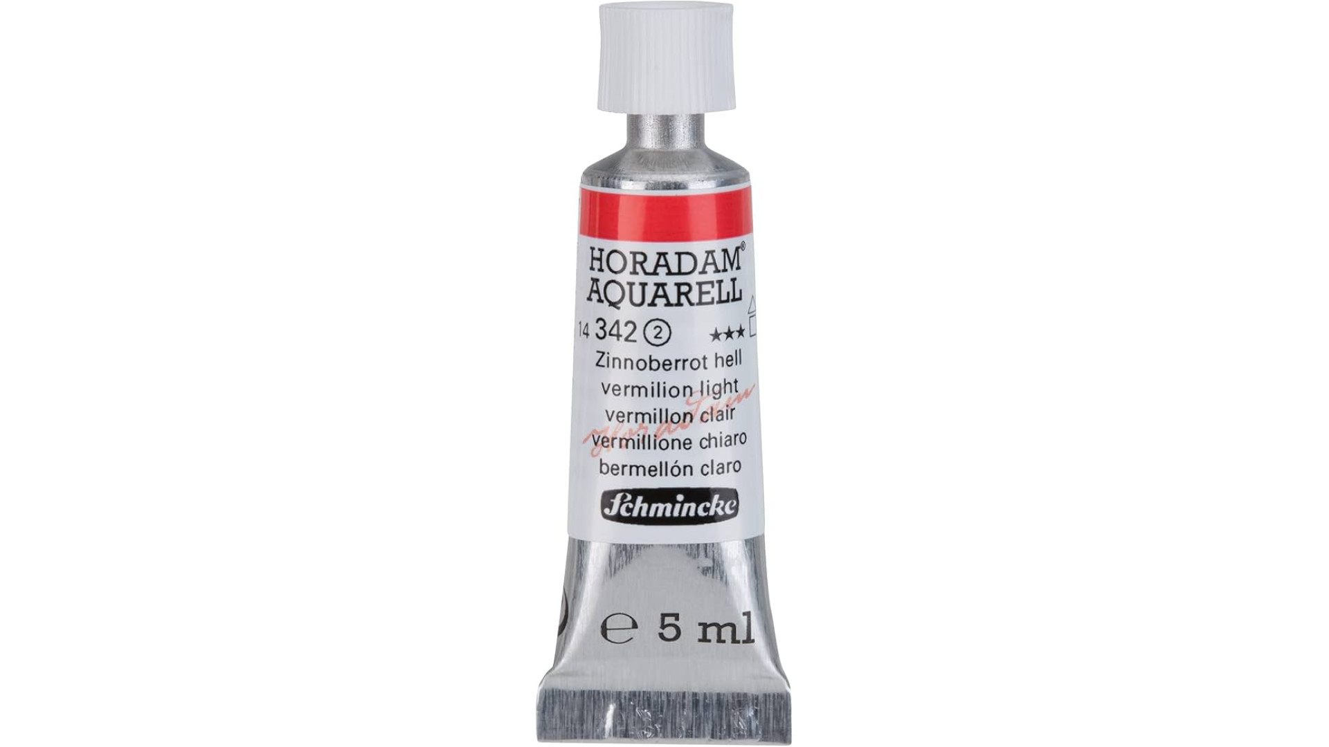 Farba akwarelowa Schmincke Horadam Aquarell czerwony cynober światło 5 ml. 342