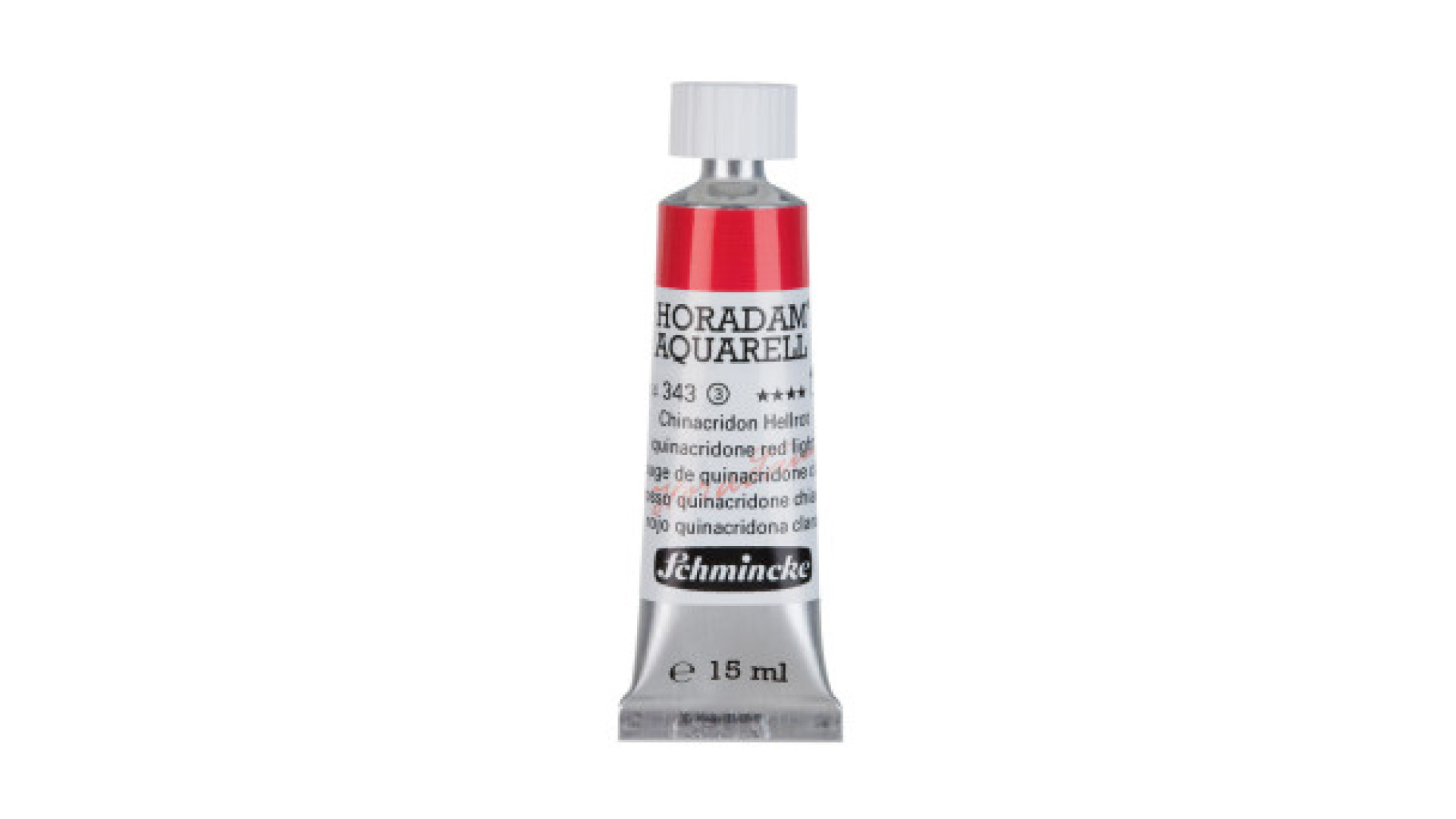 Watercolour paint Schmincke Horadam Aquarell quinacridone red light 15 ml. 343