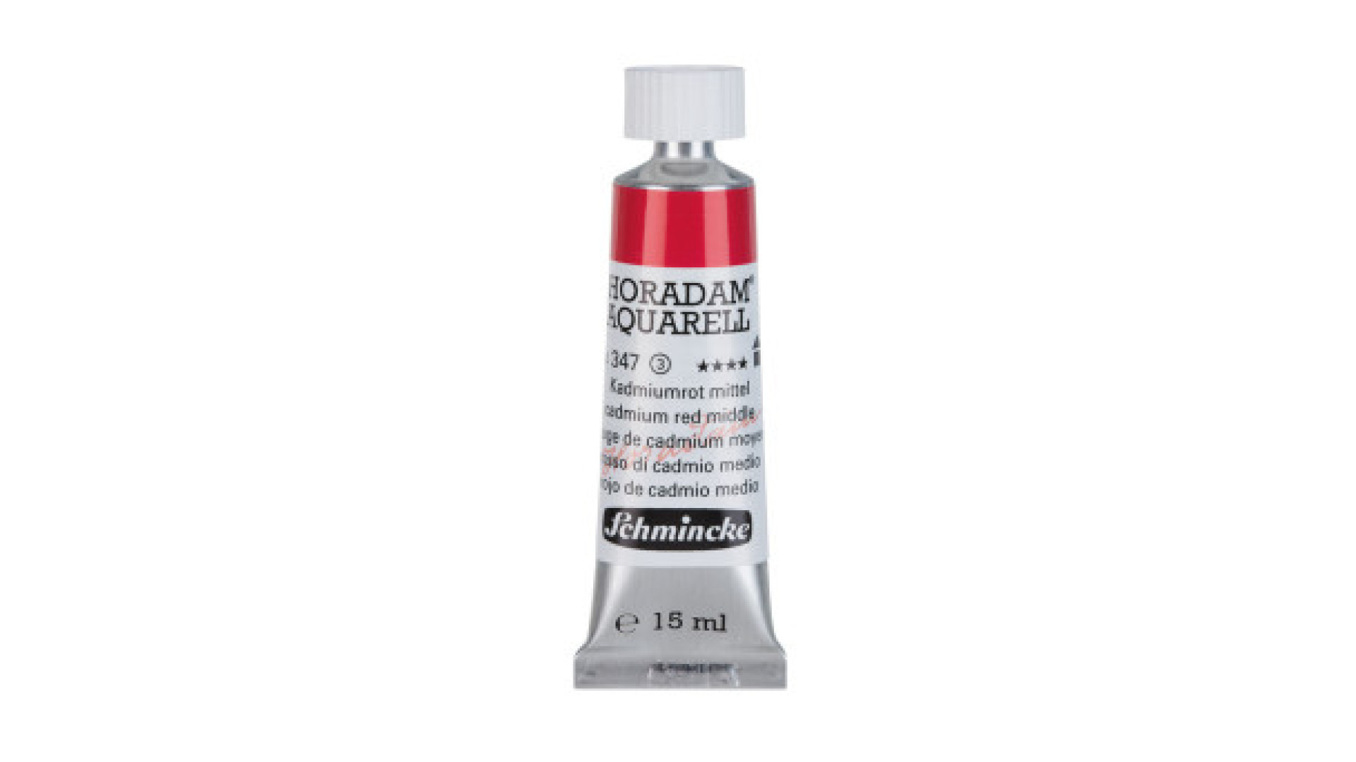 Watercolour paint Schmincke Horadam Aquarell cadmium red middle 15 ml. 347