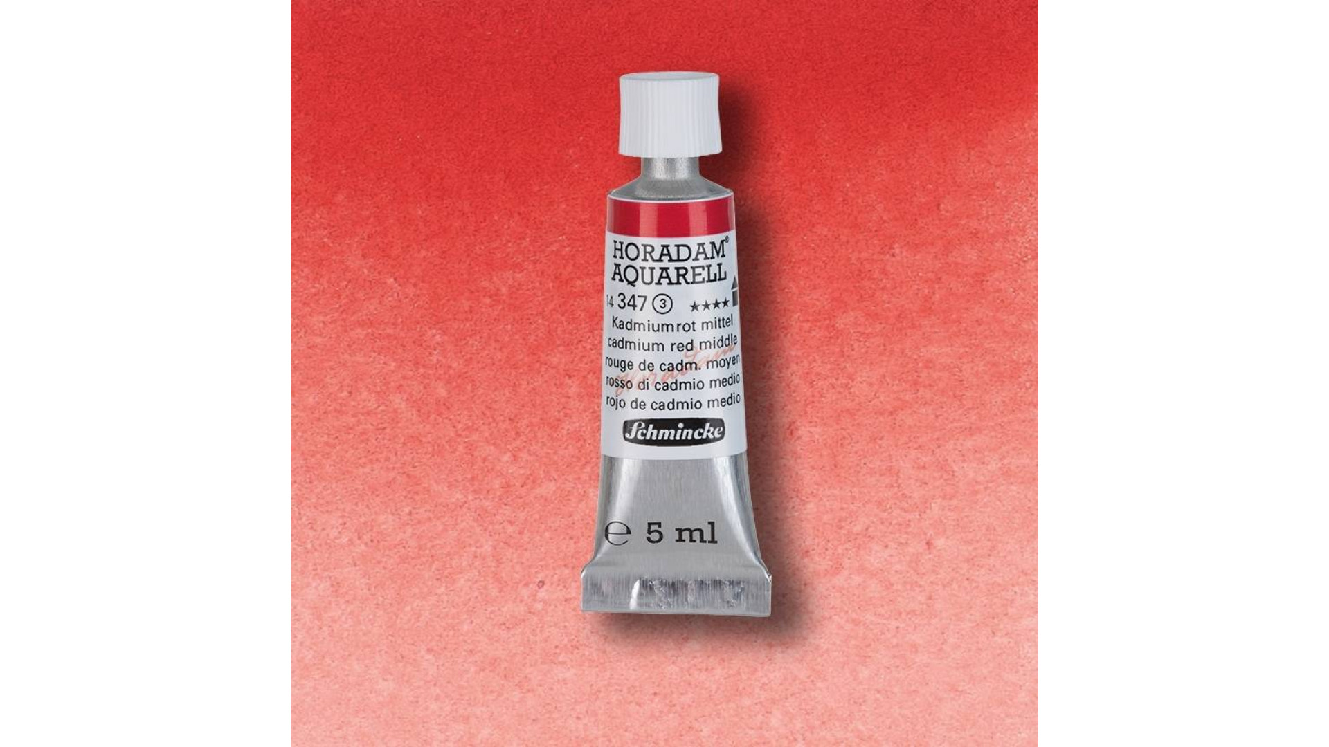 Watercolour paint Schmincke Horadam Aquarell cadmium red middle 5 ml. 347