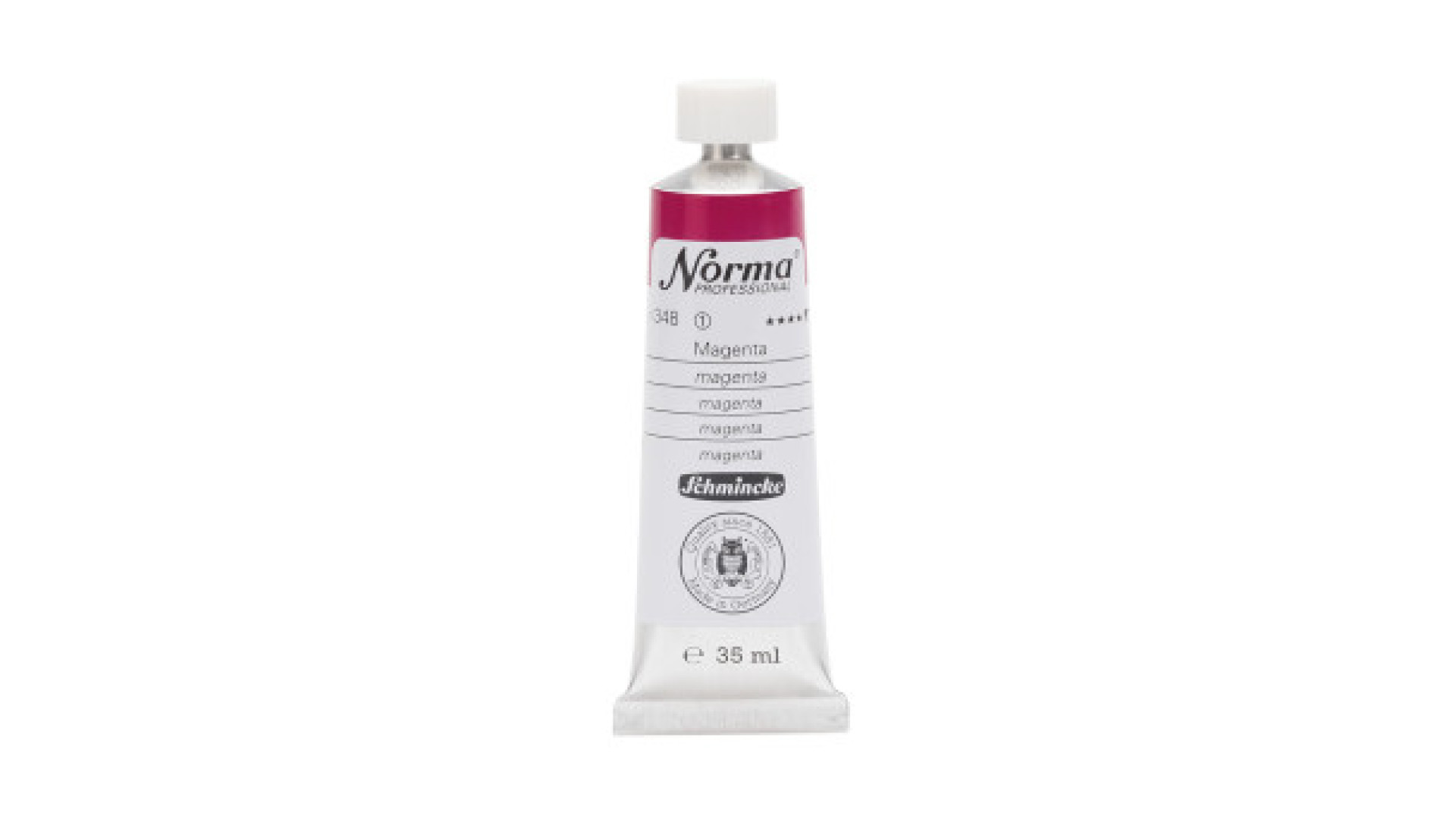 Farba olejna Schmincke Norma Professional o odcieniu magenty. 35 ml. 348
