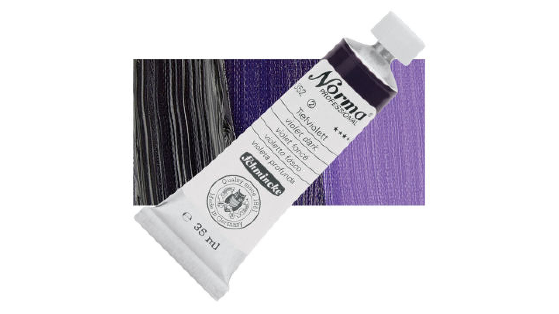 Farba olejna Schmincke Norma Professional w kolorze ciemnej fioletowej. 35 ml. 352