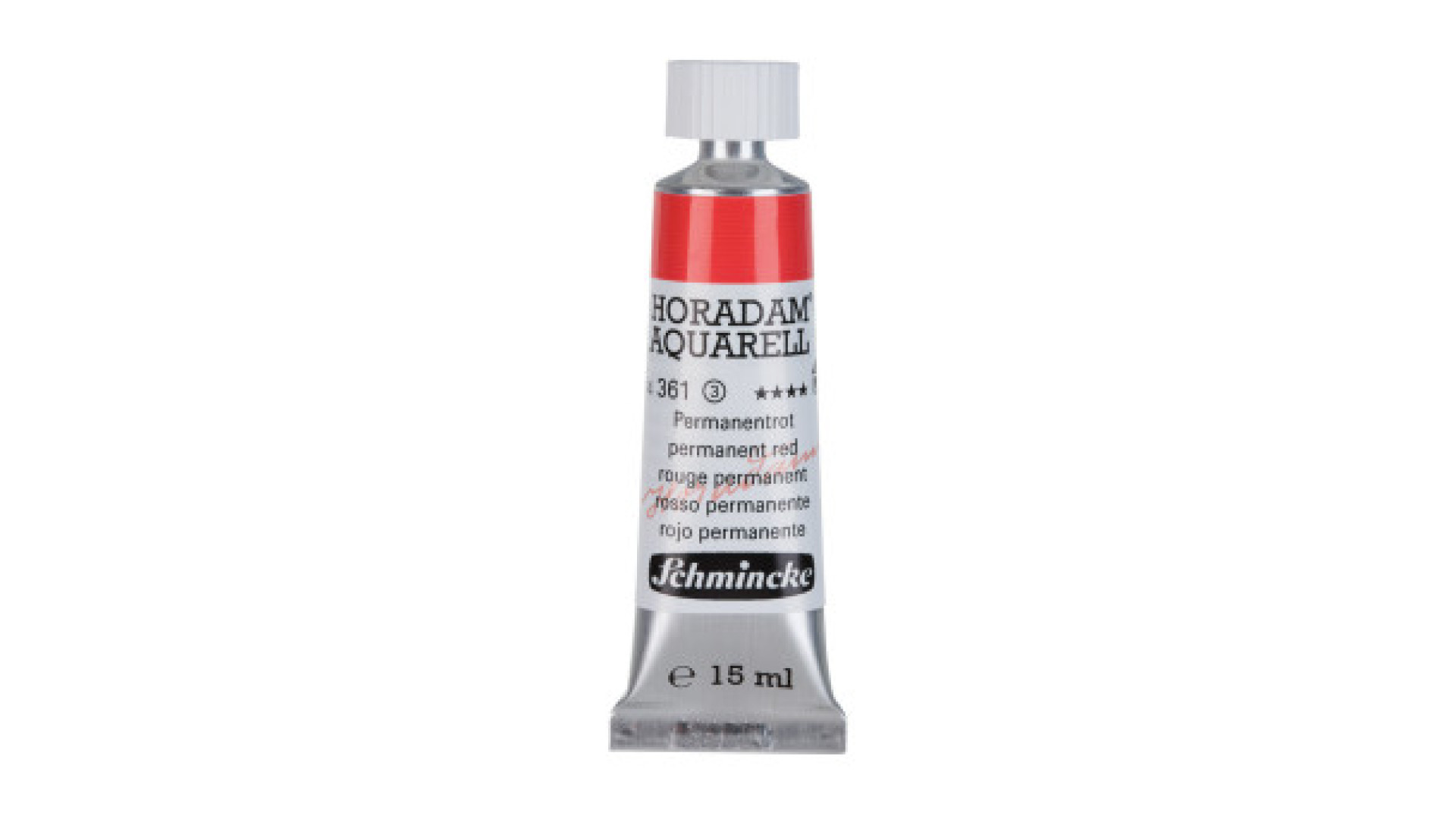 Watercolour paint Schmincke Horadam Aquarell permanent red 15 ml. 361