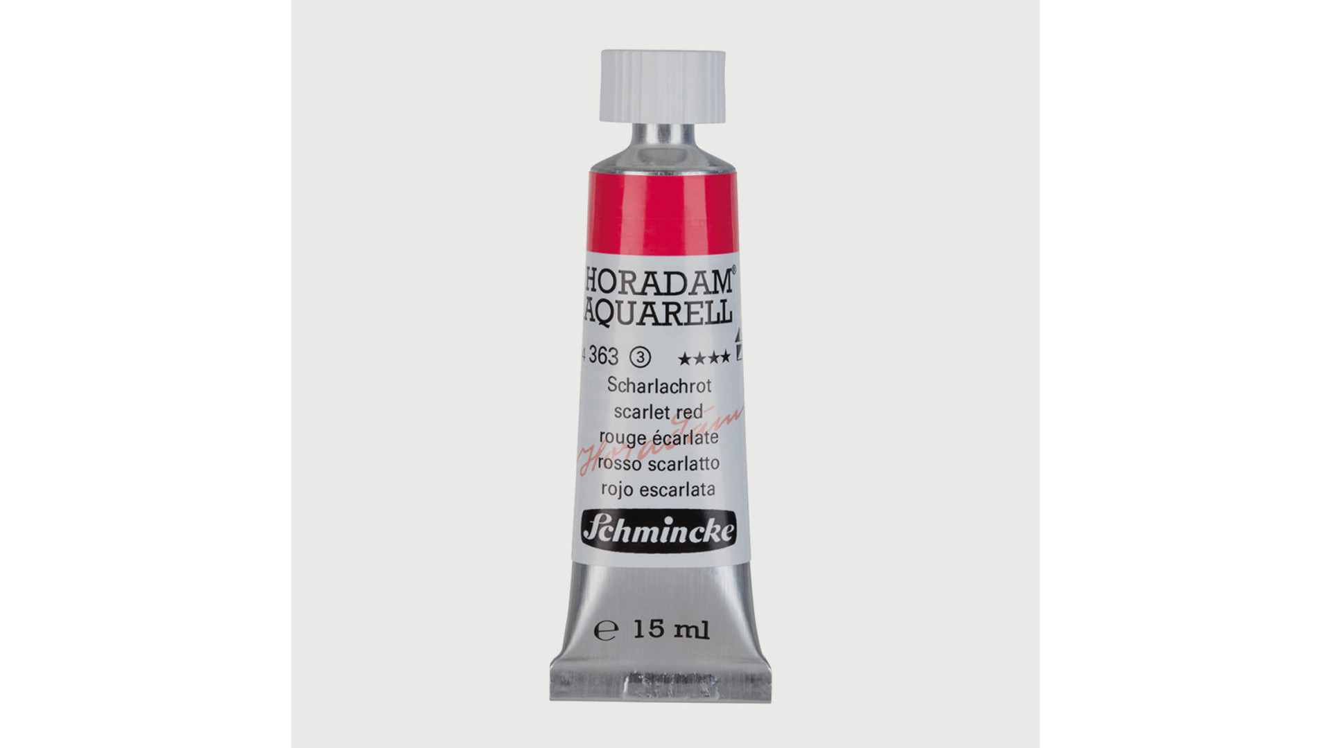 Watercolour paint Schmincke Horadam Aquarell scarlet red 15 ml. 363