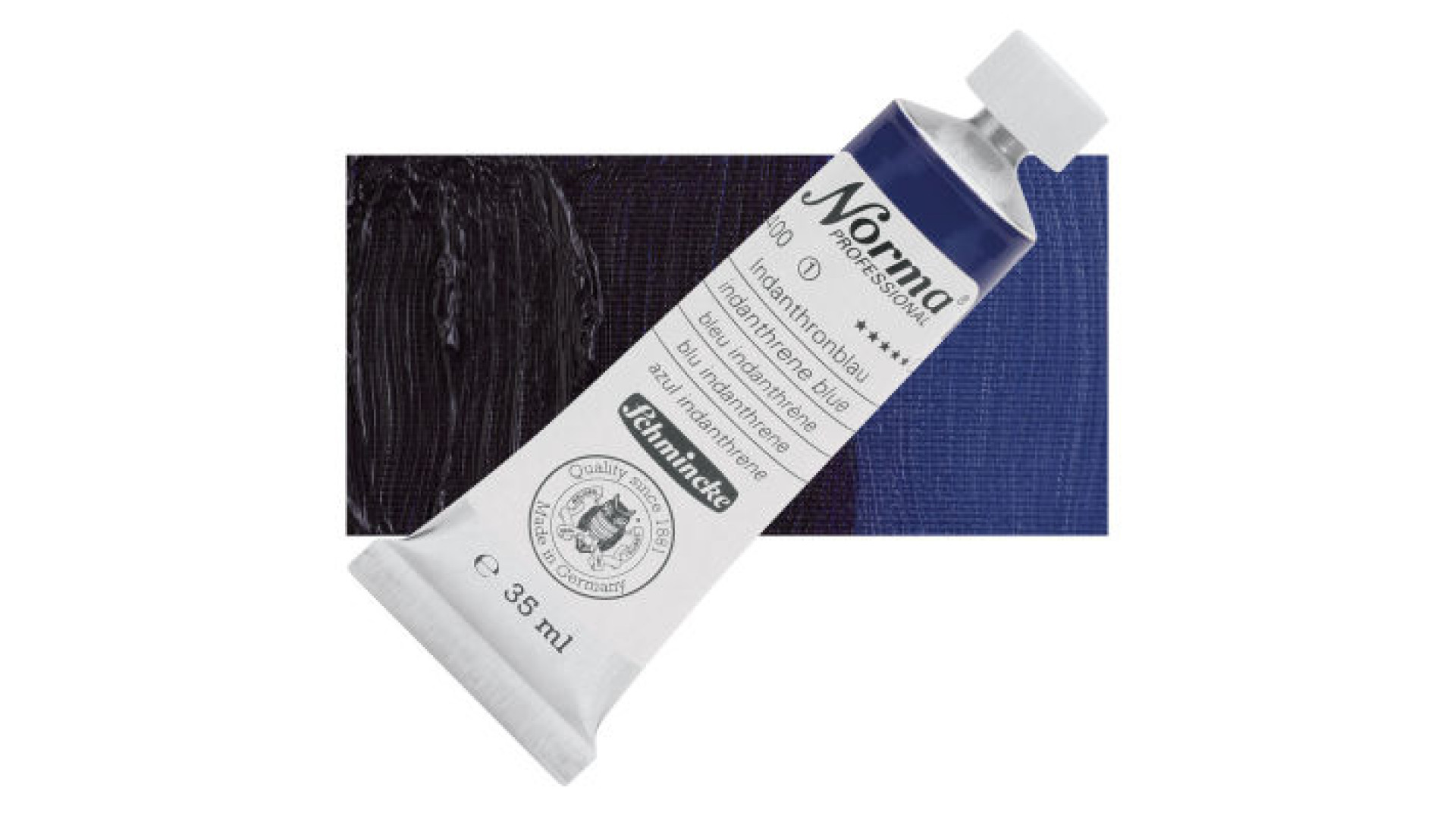 Farba olejna Schmincke Norma Professional w odcieniu indantrenowym niebieskim. 35 ml. 400