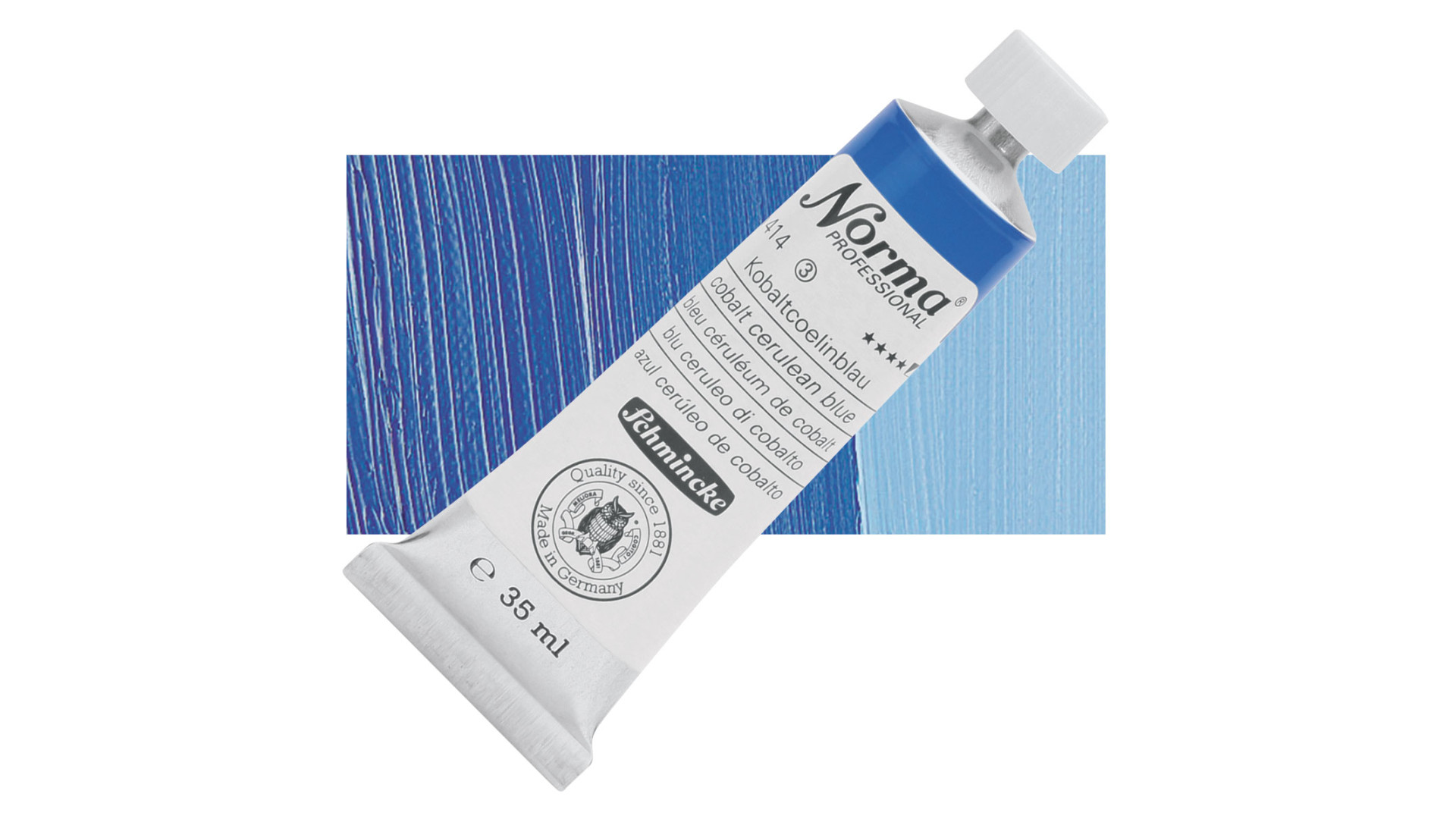 Farba olejna Schmincke Norma Professional kobaltowy błękitny odcień. 35 ml. 414