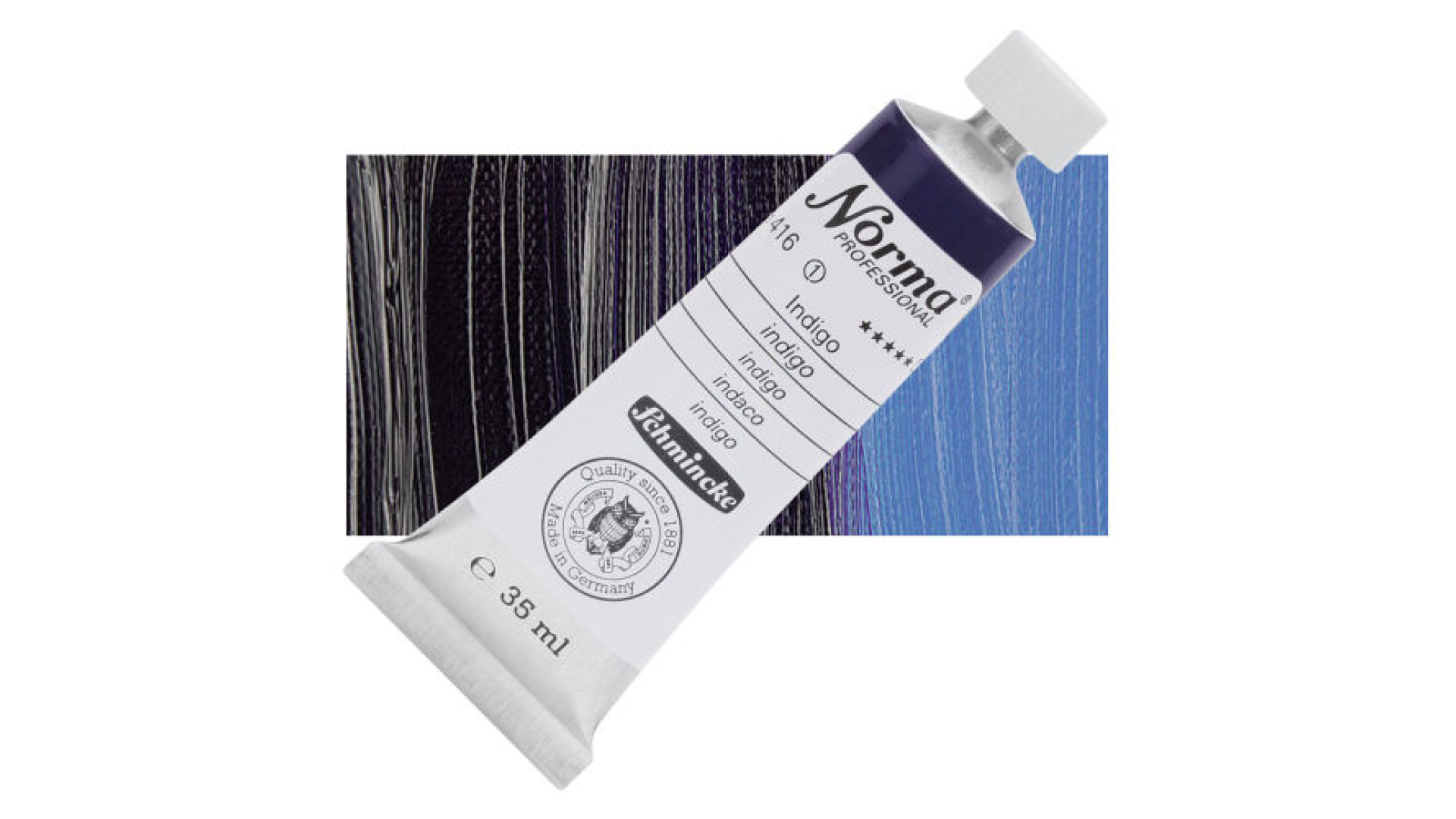 Farba olejna Schmincke Norma Professional w odcieniu indygo. 35 ml. 416