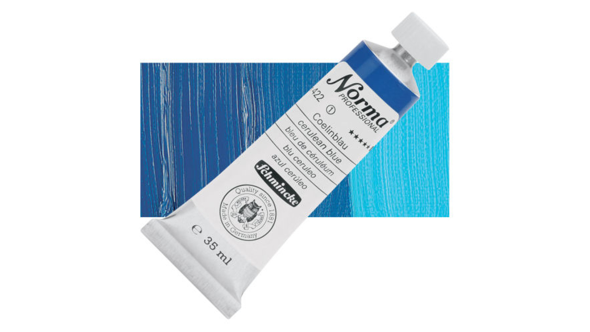 Farba olejna Schmincke Norma Professional o odcieniu błękitu cyrulowego. 35 ml. 422