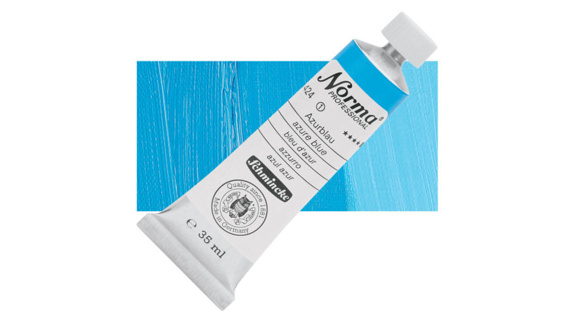 Farba olejna Schmincke Norma Professional w odcieniu błękitu azurowego. 35 ml. 424