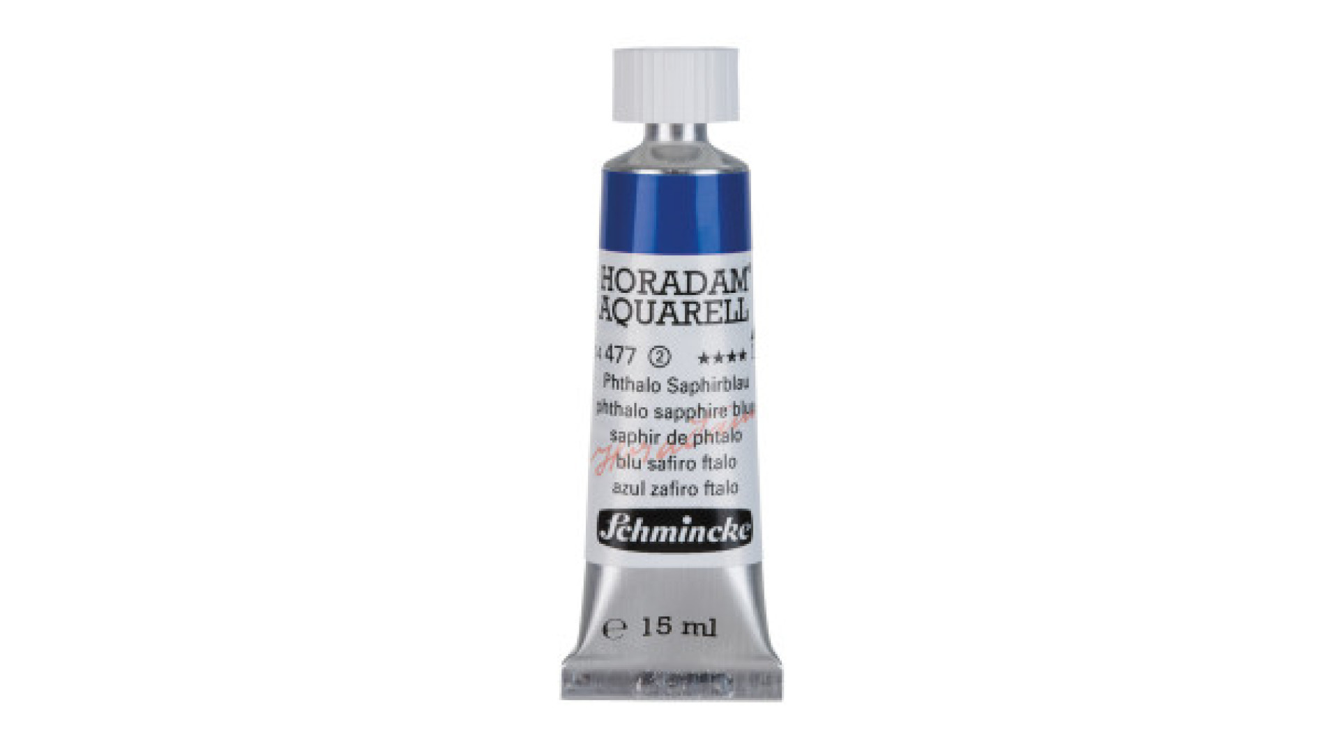 Watercolour paint Schmincke Horadam Aquarell phthalo sapphire blue 15 ml. 477