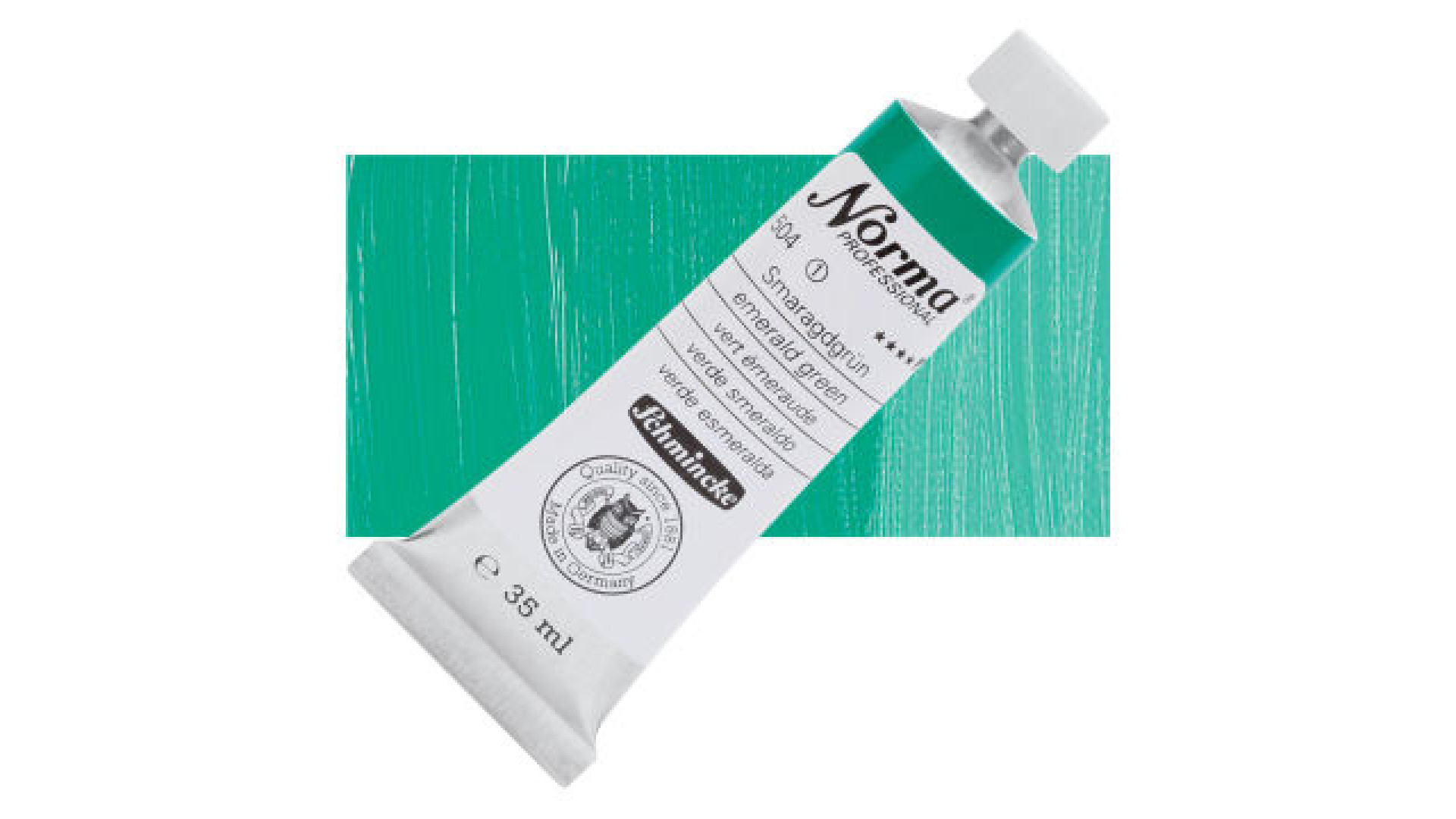Oil paint Schmincke Norma Professional emerald green hue. 35 ml. 504