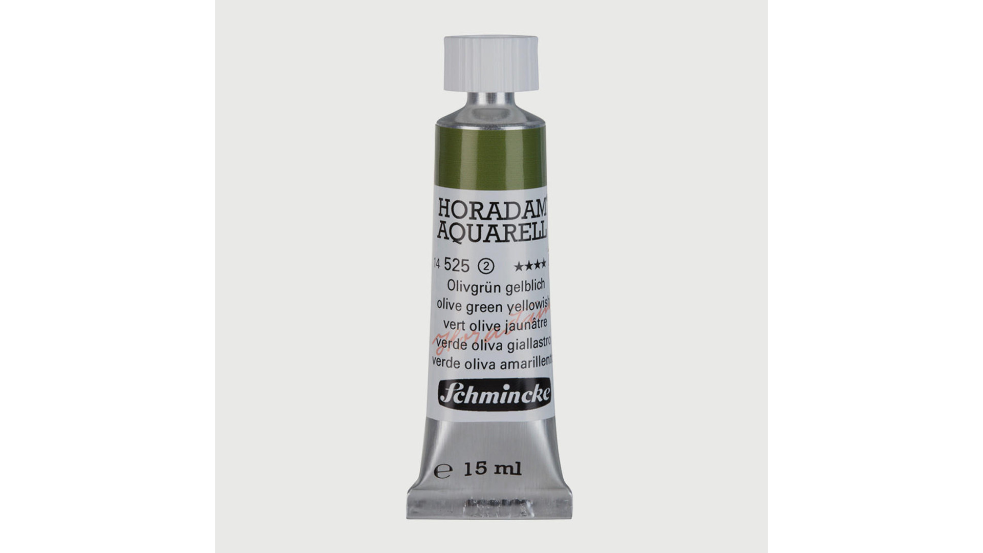 Watercolour paint Schmincke Horadam Aquarell olive green yellowish 15 ml. 525