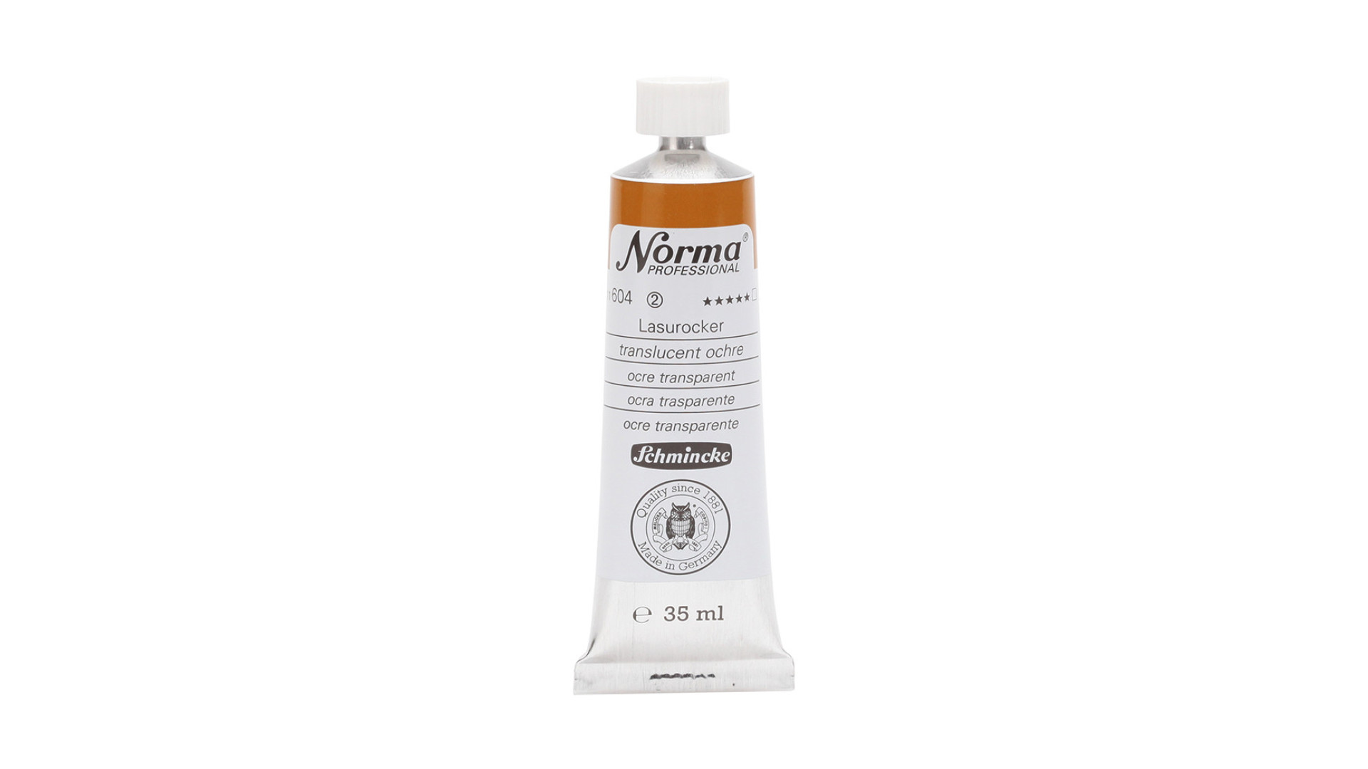 Farba olejna Schmincke Norma Professional transparentny odcień ochry. 35 ml. 604