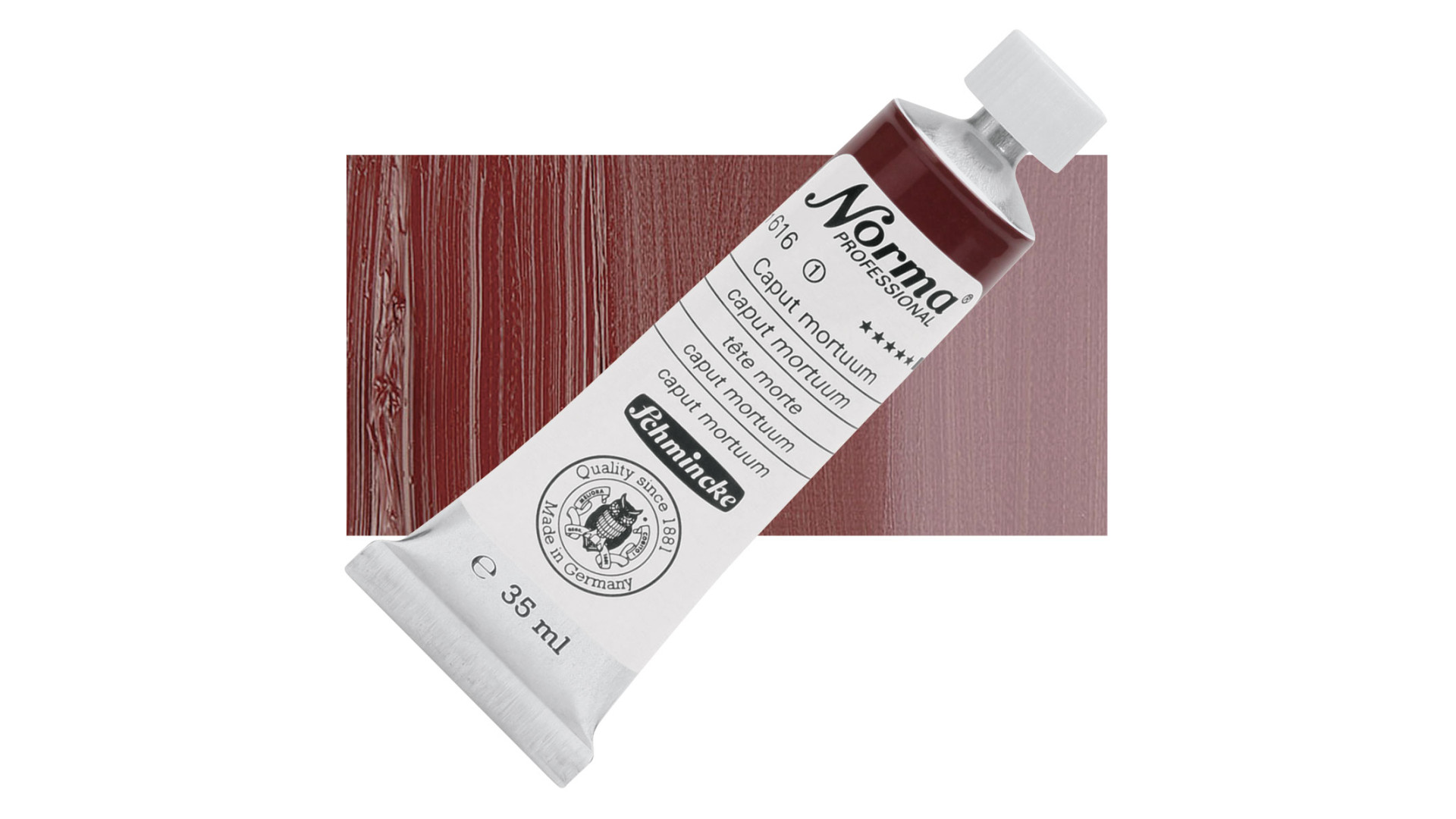 Farba olejna Schmincke Norma Professional w kolorze caput mortuum. 35 ml. 616