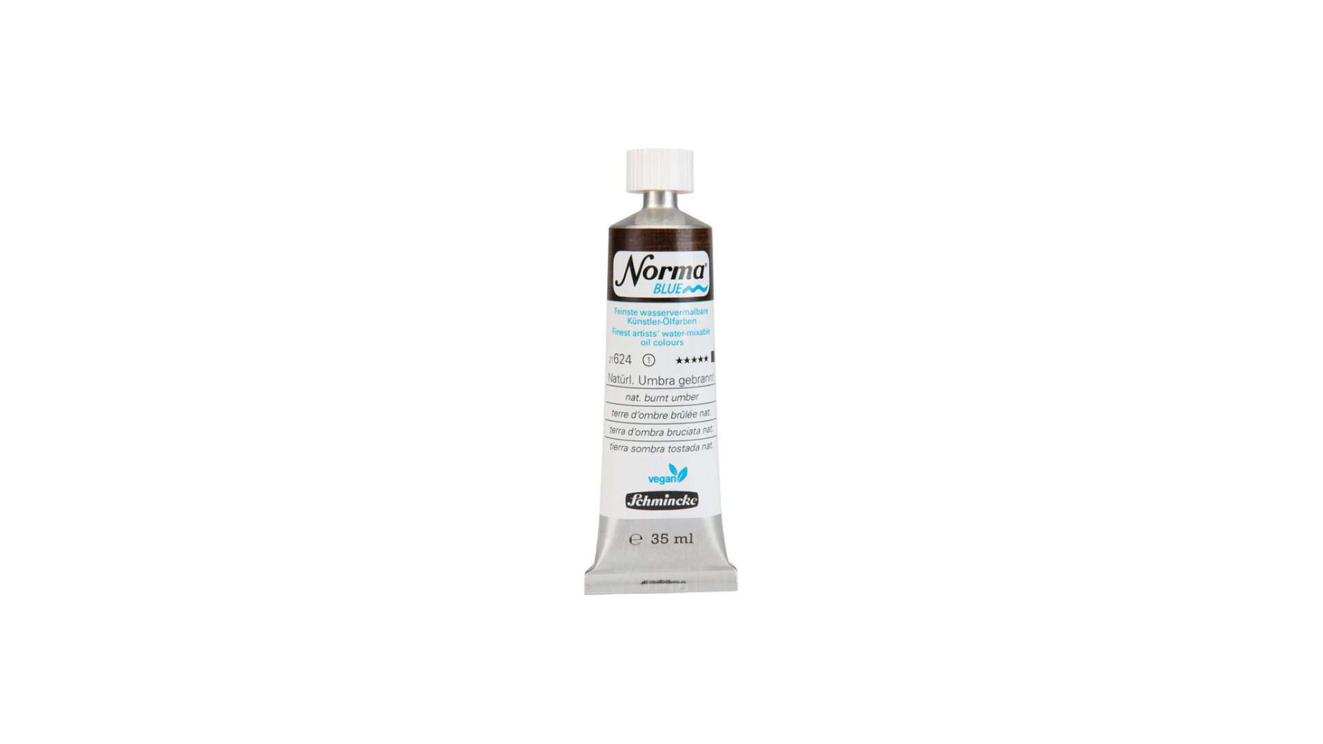 Farba olejna Schmincke Norma Professional w kolorze spalonej umbry. 35 ml. 624