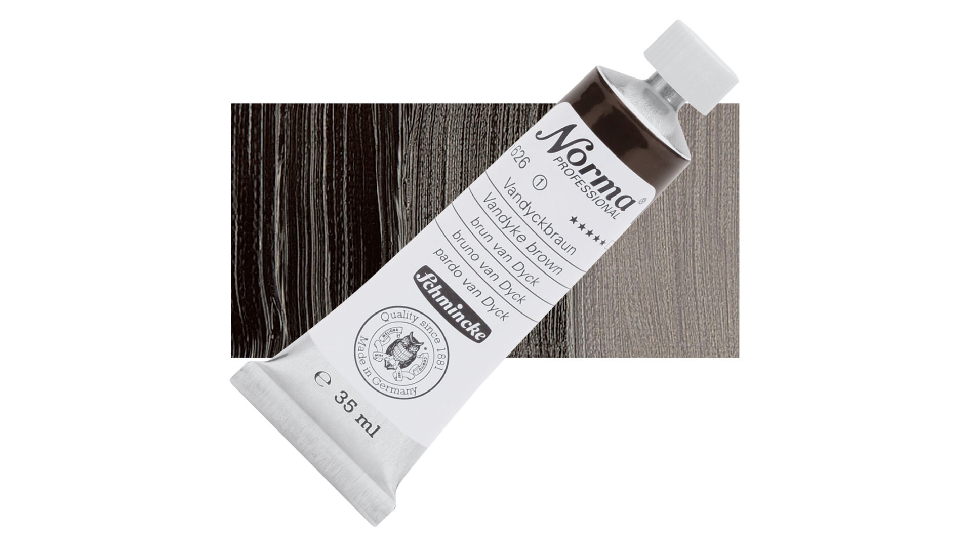 Farba olejna Schmincke Norma Professional o odcieniu Vandyke brown. 35 ml. 626