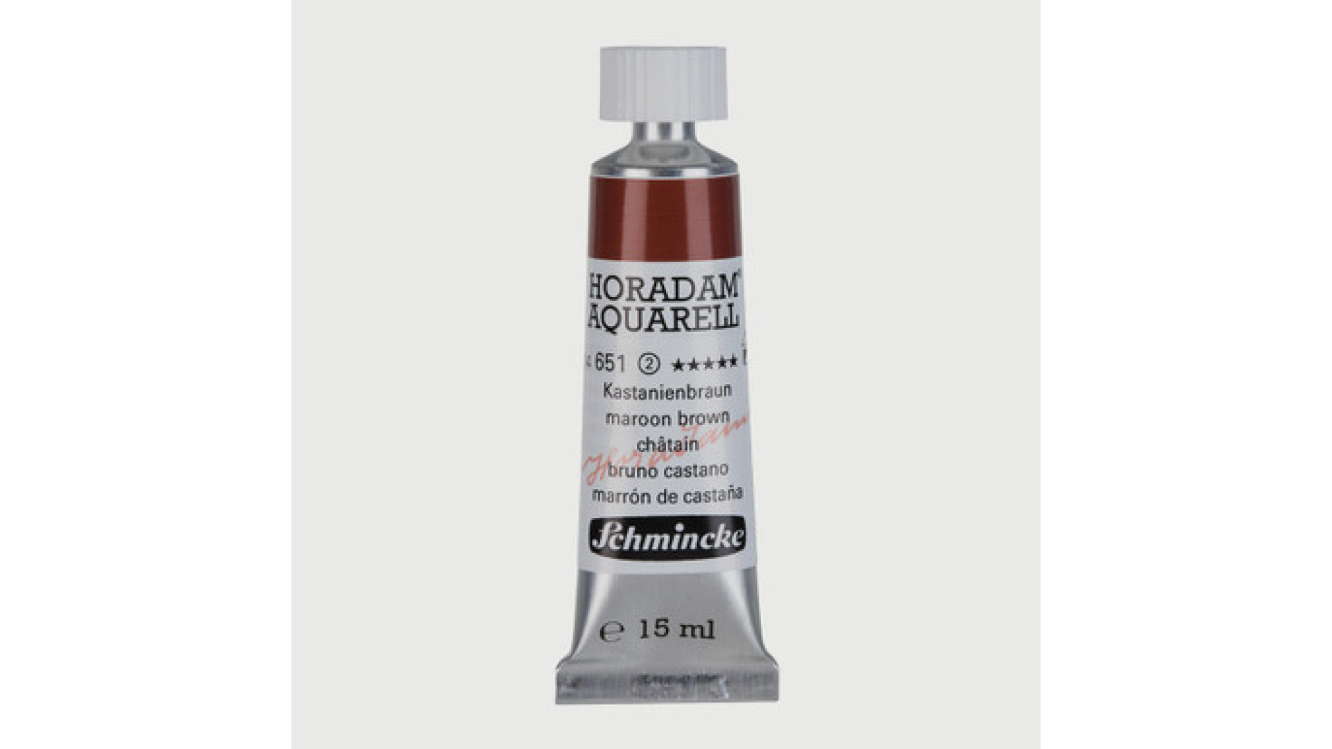 Watercolour paint Schmincke Horadam Aquarell maroon brown 15 ml. 651