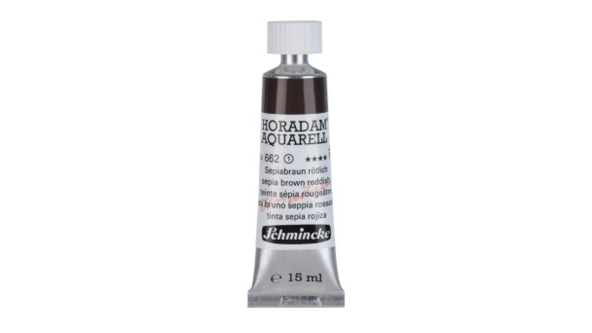 Farba akwarelowa Schmincke Horadam Aquarell sepia brązowa czerwonawa 15 ml. 662