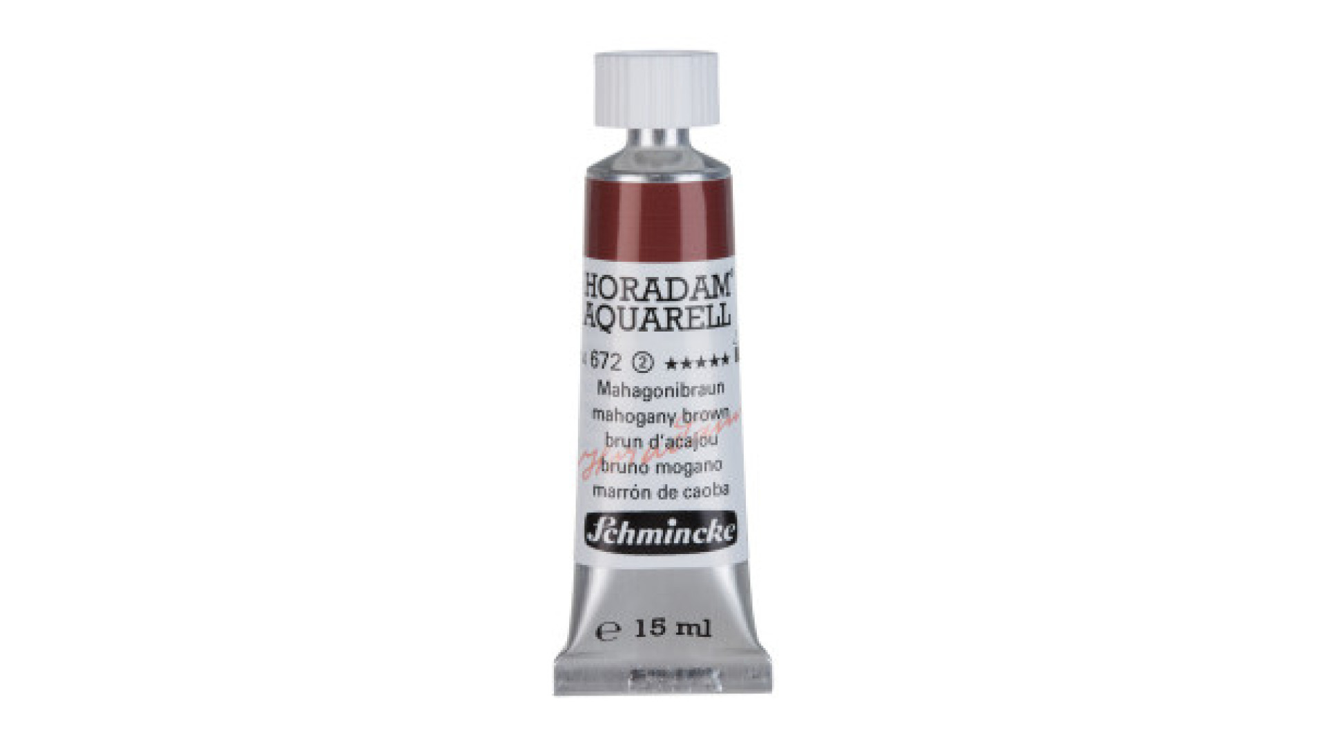 Farba akwarelowa Schmincke Horadam Aquarell mahoniowy brąz 15 ml. 672