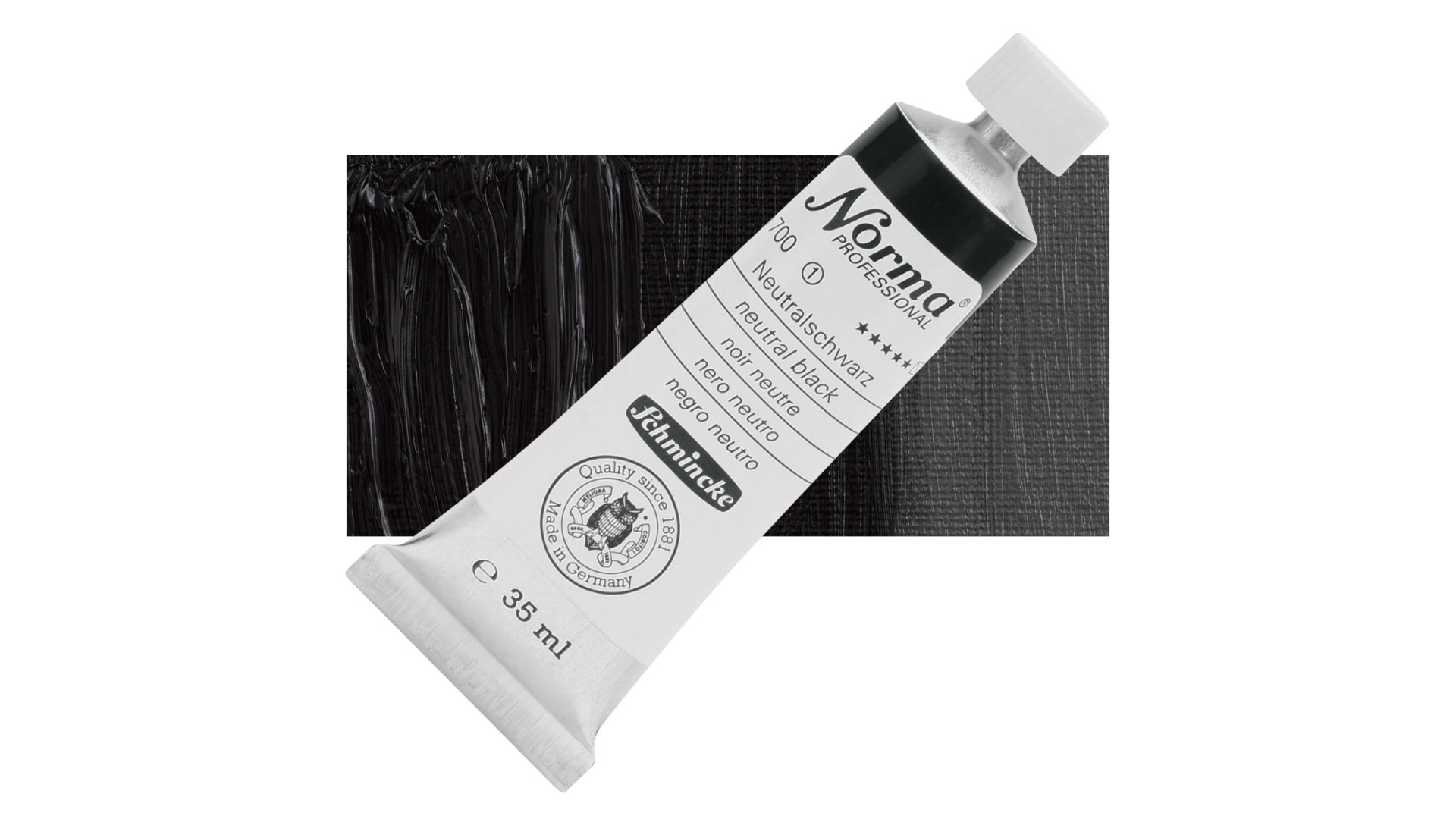 Farba olejna Schmincke Norma Professional w neutralnym odcieniu czerni. 35 ml. 700
