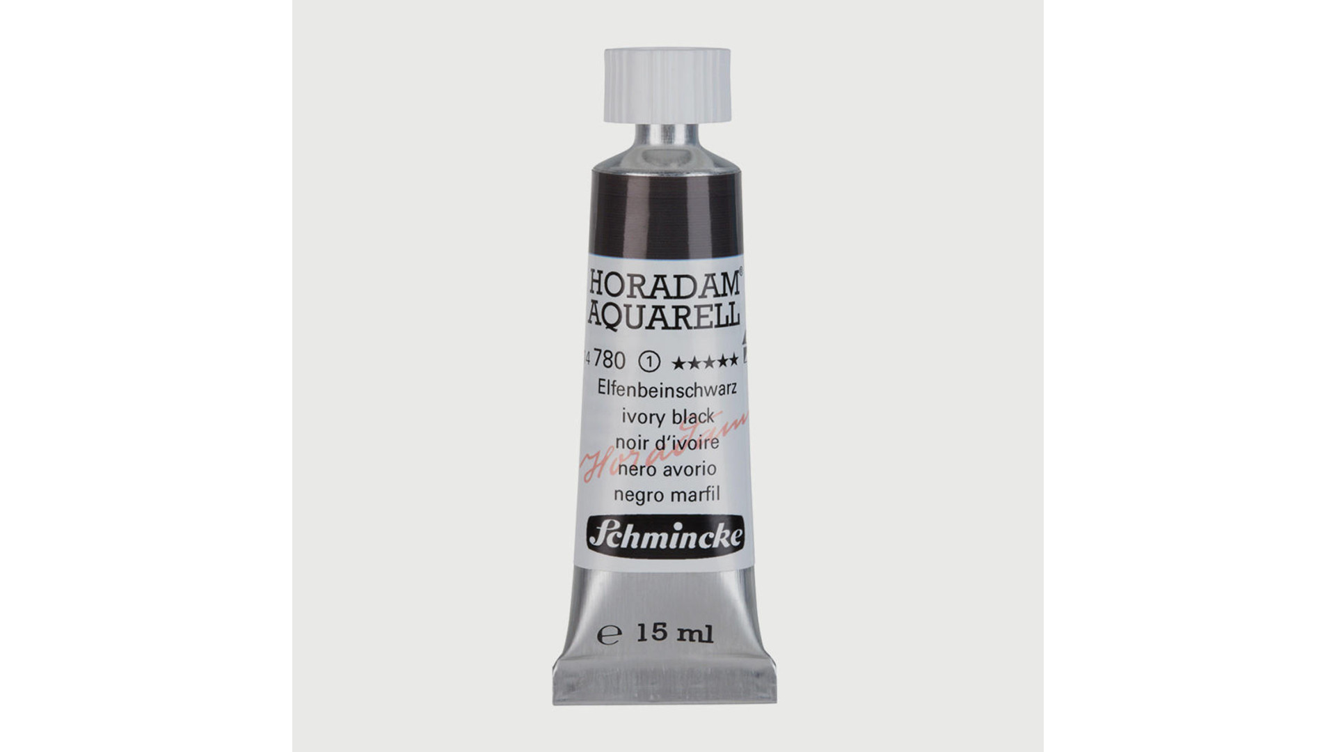 Watercolour paint Schmincke Horadam Aquarell ivory black 15 ml. 780