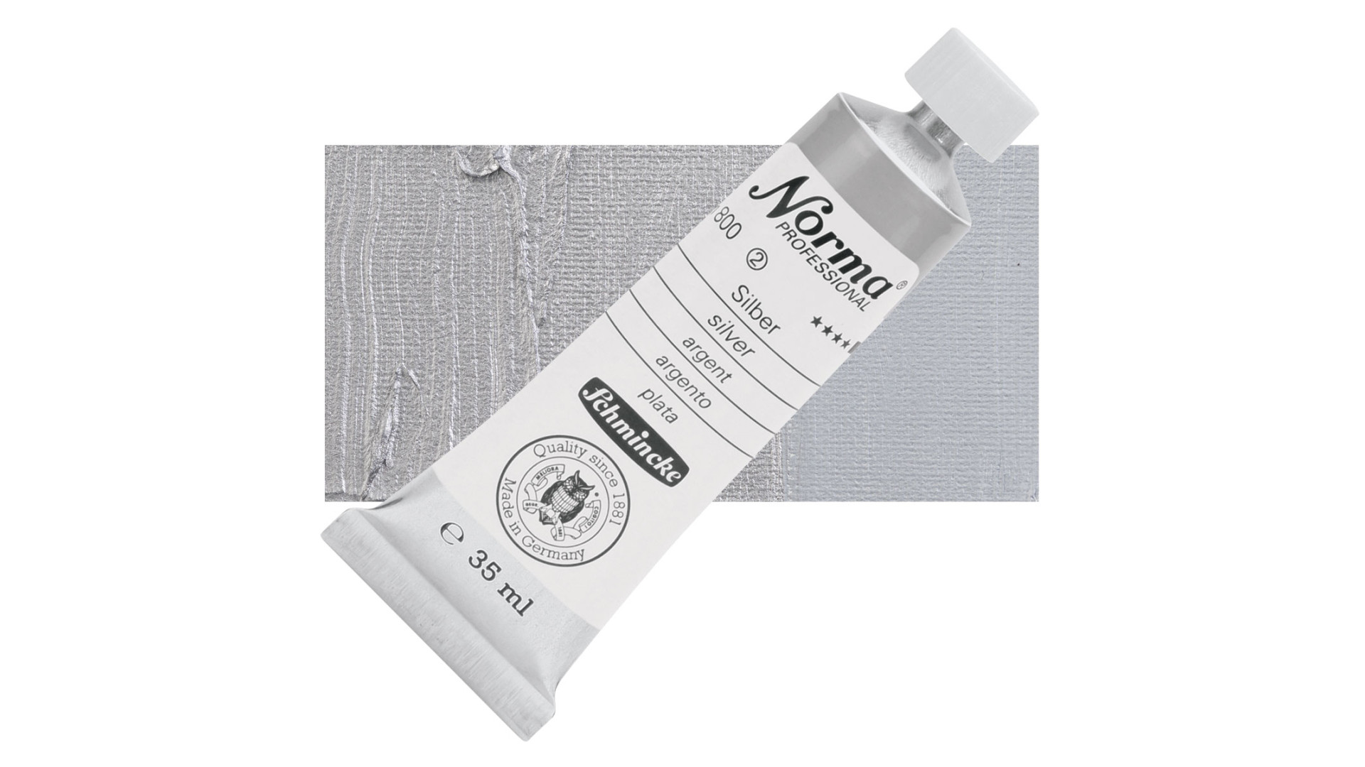 Farba olejna Schmincke Norma Professional w odcieniu srebra. 35 ml. 800