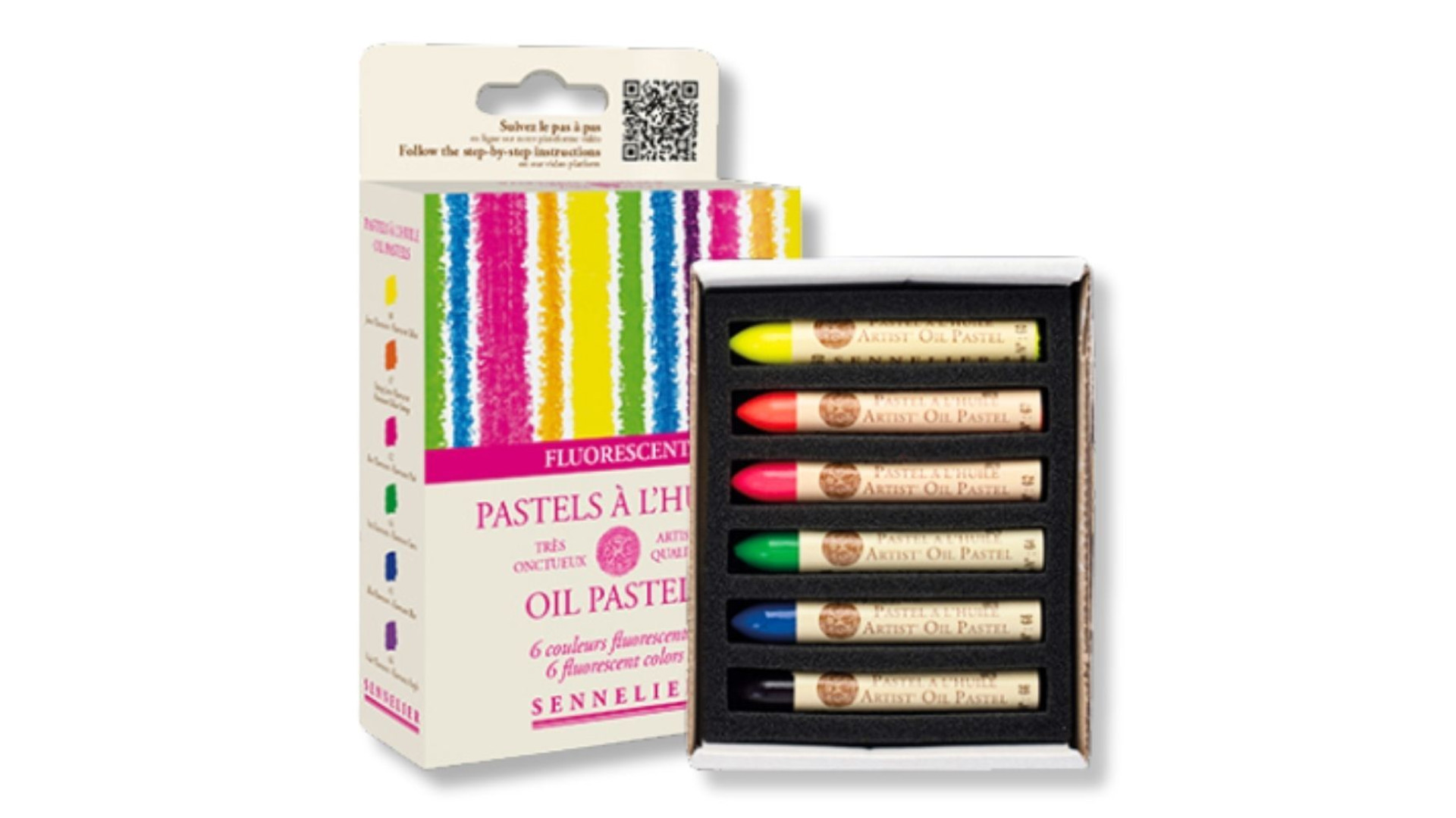 Sennelier Oil Pastel Set of 6 colours Fluorescent