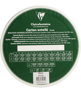 Clairefontaine Canvas Board round 3mm thick, d–20cm, cotton
