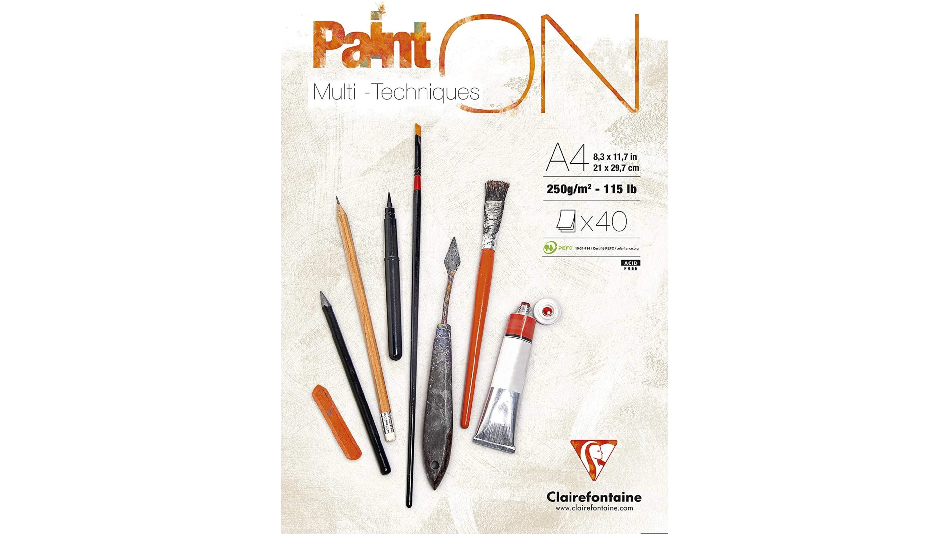 Clairefontaine Paint On Blok A4 250 gsm 40 ark