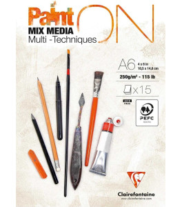 Clairefontaine Paint On Block A6 250 gsm 15 sheets