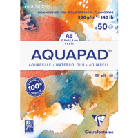 Clairefontaine Watercolour Pad Goldline Aquapad, A6, 300 gsm, 50 sheets