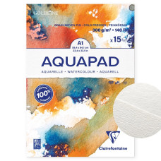 Clairefontaine Blok akwarelowy Goldline Aquapad, A1, 300 gsm, 15 ark