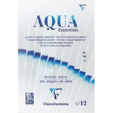 Clairefontaine Blok akwarelowy Aqua Essentials,  12 ark, 10 x 15 cm, 200-340 gsm