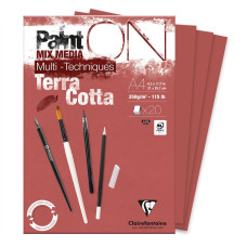 Clairefontaine Paint On Terracotta blok A4 250 gsm 20 ark