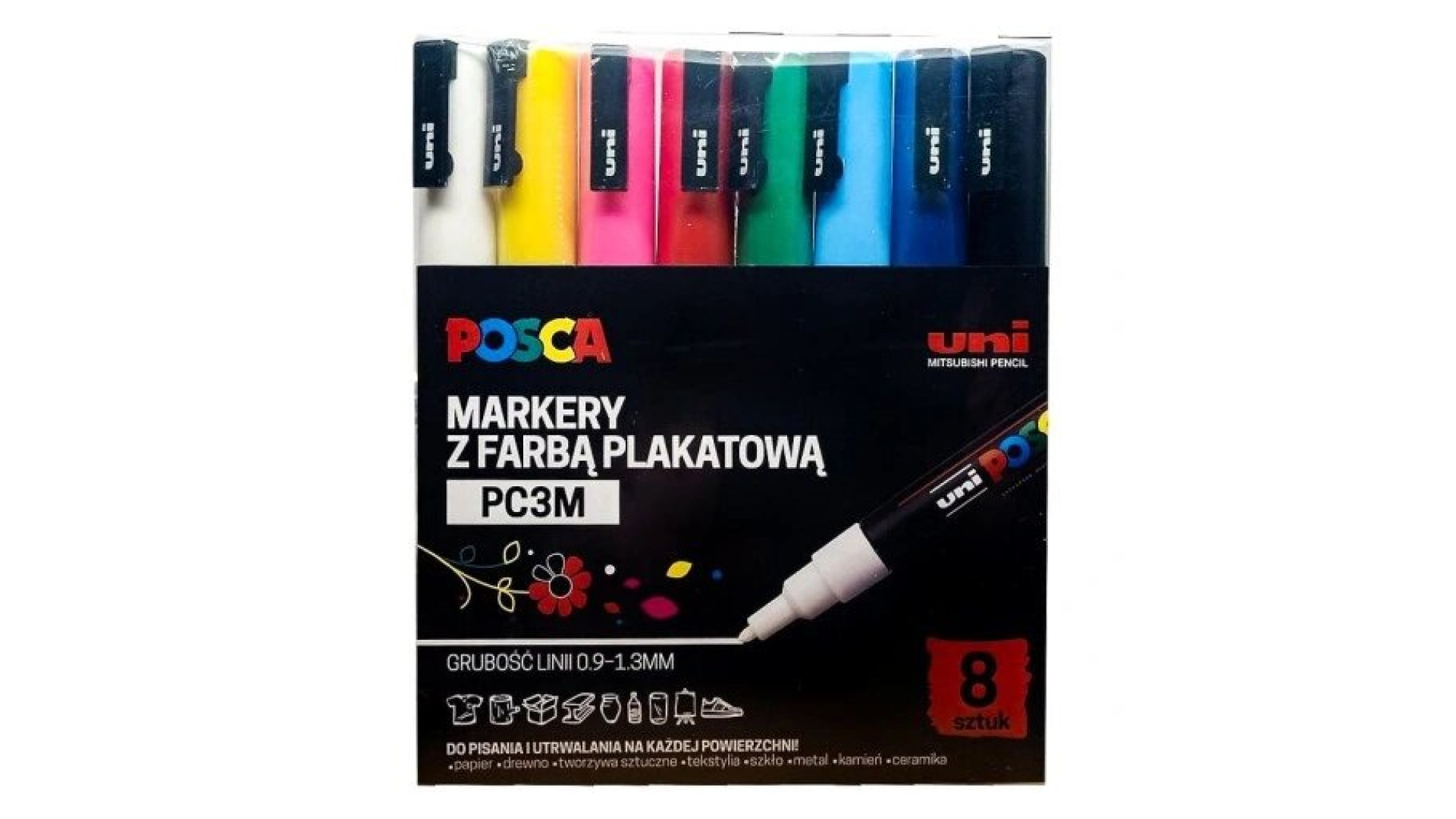 MARKER POSCA UNI PC-3M SET 8 COLORS