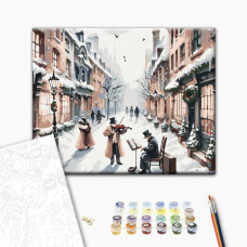 Malowanie po numerach Brushme Świąteczna melodia 40x50 cm