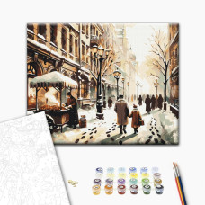 Malowanie po numerach Brushme Zimowe miasto 40x50 cm
