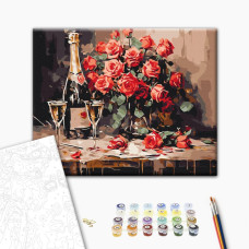 Malowanie po numerach Brushme Szampan dla dwojga 40x50 cm