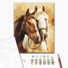 Painting by numbers Brushme Noble horses 40x50 cm
