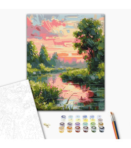 Painting by numbers Brushme Cozy landscape © Oleg Loburak 40x50 cm